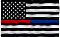Anley Fly Breeze 3X5 Foot Thin Blue Line and Red Line USA Polyester Flag - Vivid Color and Fade Proof - Honoring Law Enforcement Officers and Firefighter Polyester Flags 3 X 5 Ft