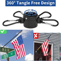 Flag Pole - Tangle Free Flagpole with Upgraded Bracket, 5 FT Stainless Steel Flag Poles for outside House, Residential or Commerical - Flag Pole Kit for Proud American Flag (Without Flag, Black)