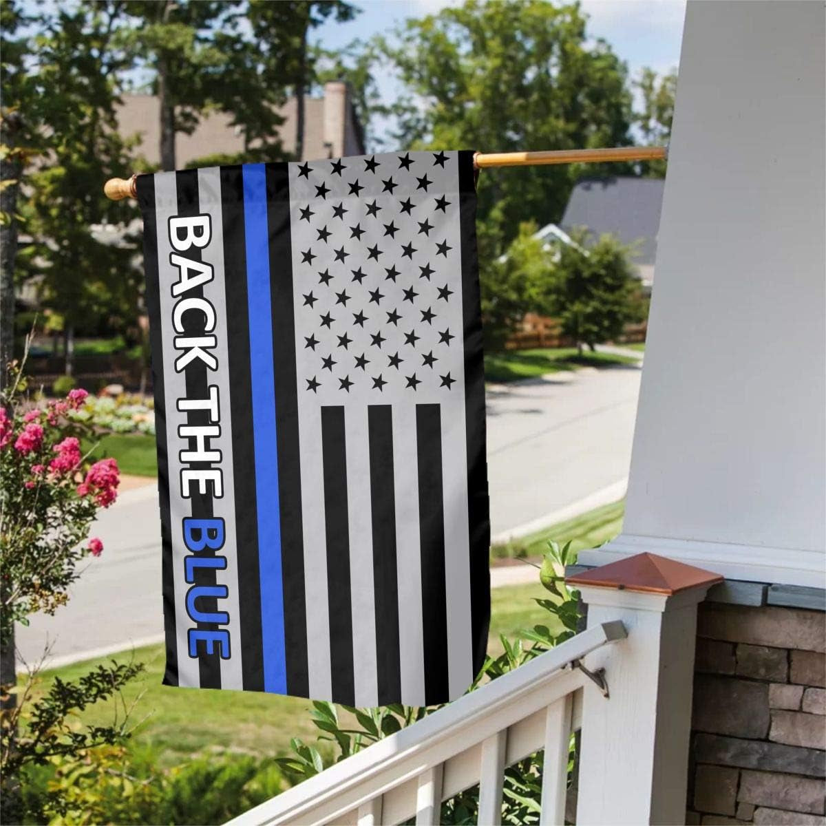 Back the Blue Police Line Flag Garden Flag House Banner - 12 X 18 Inch