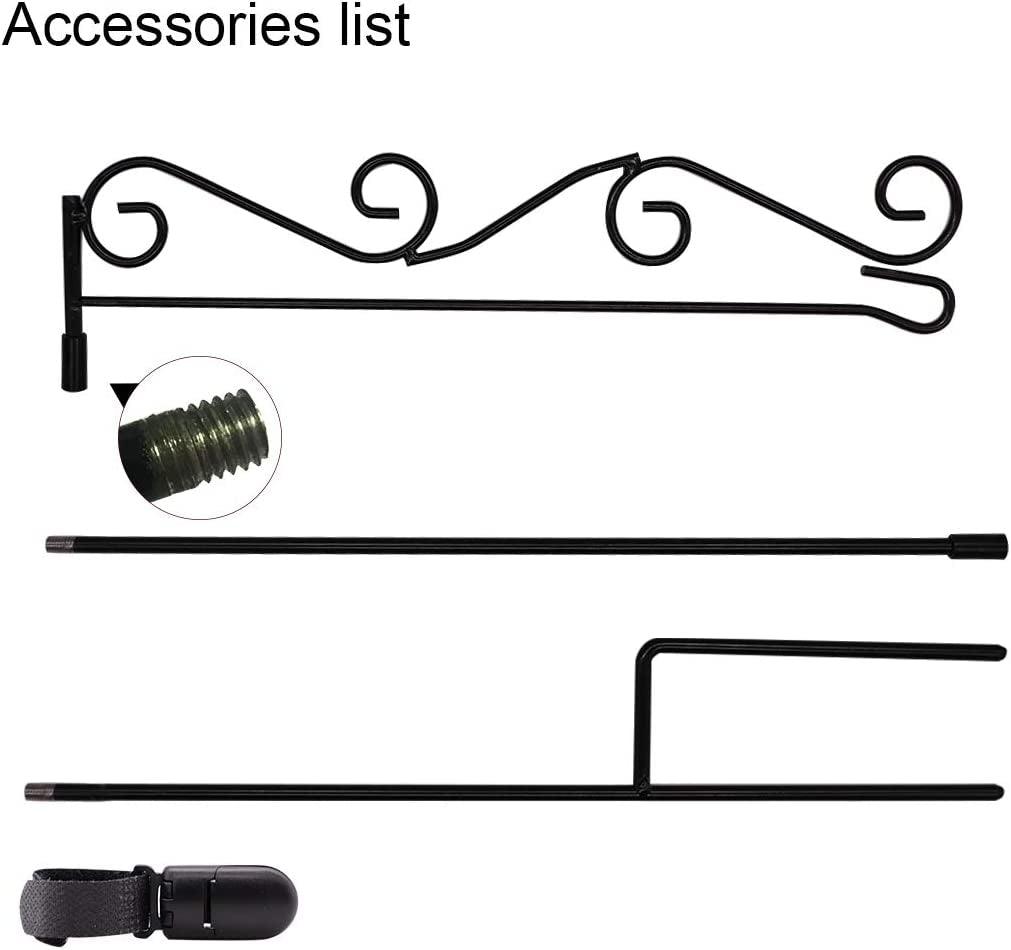 HOOSUN Garden Flag Stand, Premium Garden Flag Pole Holder Black Metal Powder-Coated Weather-Proof Paint, 37.8"H X 15.5"W for Outdoor Garden Lawn without Flag