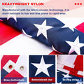 American Flag 10X15 Outdoor - USA Nylon US Flags with Embroidered Stars, Stitched Stripes and Brass Grommets