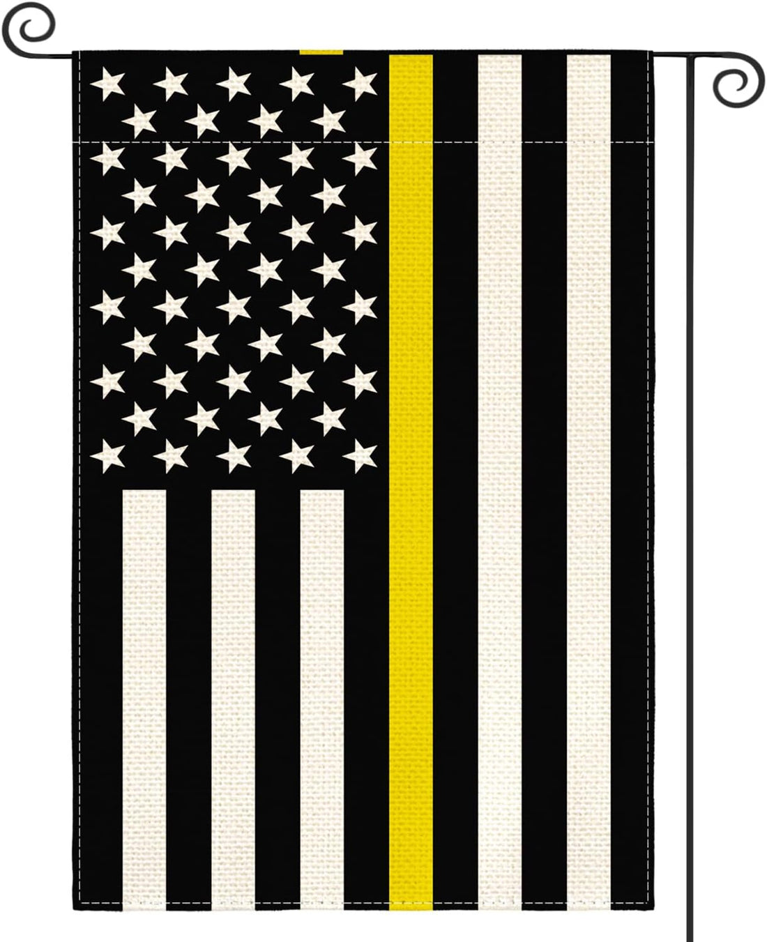 AVOIN Colorlife Thin Yellow Line Dispatchers Garden Flag 12X18 Inch Double Sided Outside, American Stars and Stripes Patriotic Yard Outdoor Decoration