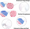 American Flag USA Patriotic Design Plastic Shutter Glasses Shades Sunglasses Eyewear for Party Props, Decoration (12 Pairs)