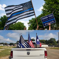 Thin Blue Line Flag 12X18 Inch Back the Blue - Made in USA Police Boat Flags, Blue Lives Matter First Responders Outdoor Flag, Embroidered & Sewn Stripe for outside Indoor