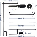 YEAHOME 2PC Garden Flag Holder Stand, Weather-Proof Yard Flag Pole Black Metal Powder-Coated Flagpole with Tiger Clip and Rubber Stopper for Garden Flags Outdoor Decorations