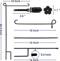 PHITRIC 2PC Garden Flag Holder Stand, Premium Yard Flag Holder Weather-Proof Metal Powder-Coated Flagpole with Clip and Stopper for Easter Garden Flag, Spring Garden Flag, Outdoor Garden Decor