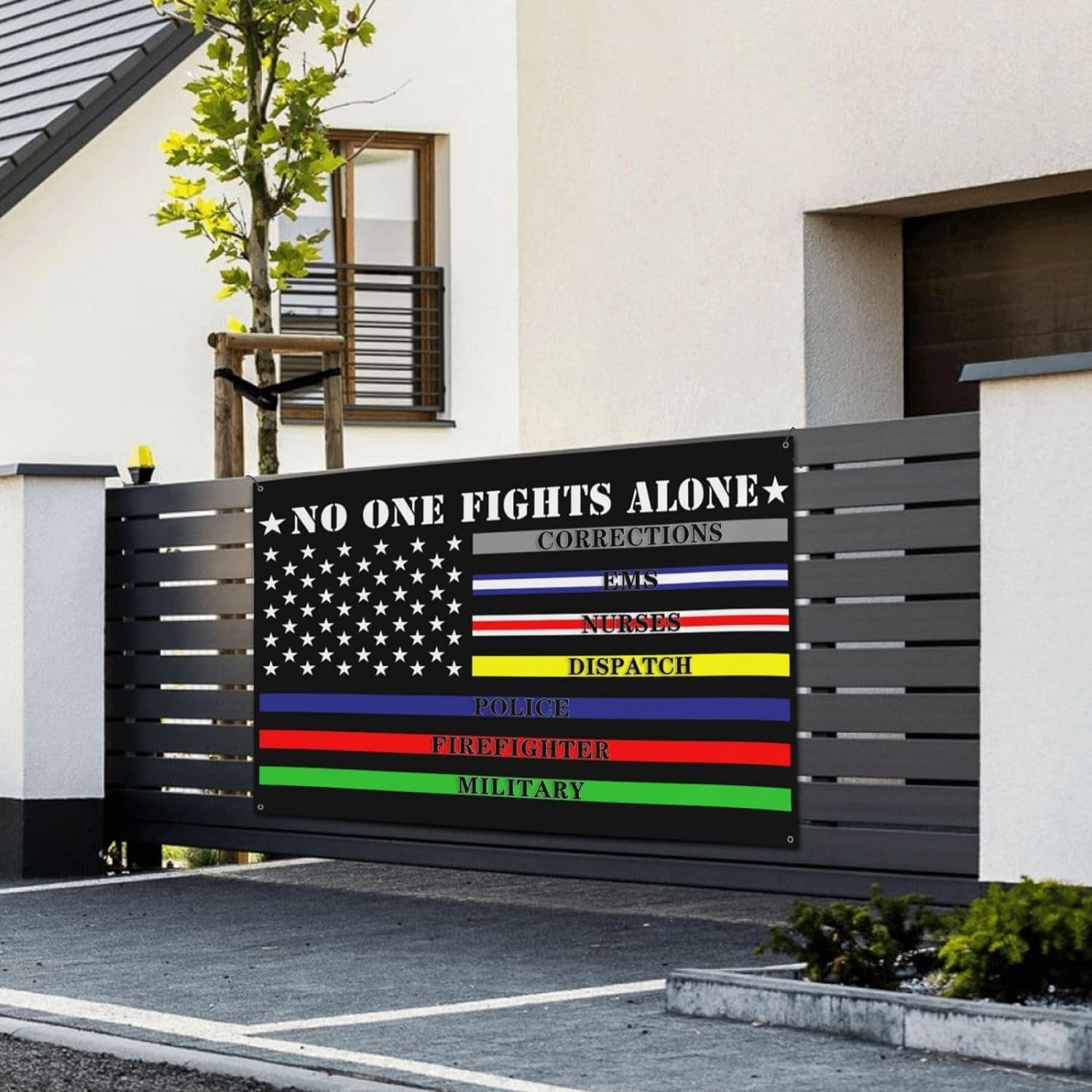 No One Fights Alone Flag 4X6 Ft Garden Banner with 4 Holes Indoor Outdoor Perfect Decoration