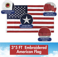 American Flag with Pole - Tangle Free Flagpole Residential or Commerical Kit with Stainless Steel Flag Poles,3X5 Embroidered US Flag for outside House,Porch,Garden,Yard(6 FT, Black)