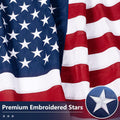 American Flag 2X3 Ft Tearproof Series for Outside, 100% in USA, Longest Lasting, Super Tough Fade Resistant Spun Polyester, High Wind US Outdoor Flags Embroidered Stars, Sewn Stripes, Brass Grommets