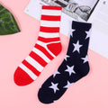 ZXGXLAW American USA Flag Socks Funny Men Women 4Th July Middle Star and Stripe Patriotic Freedom Day Gifts