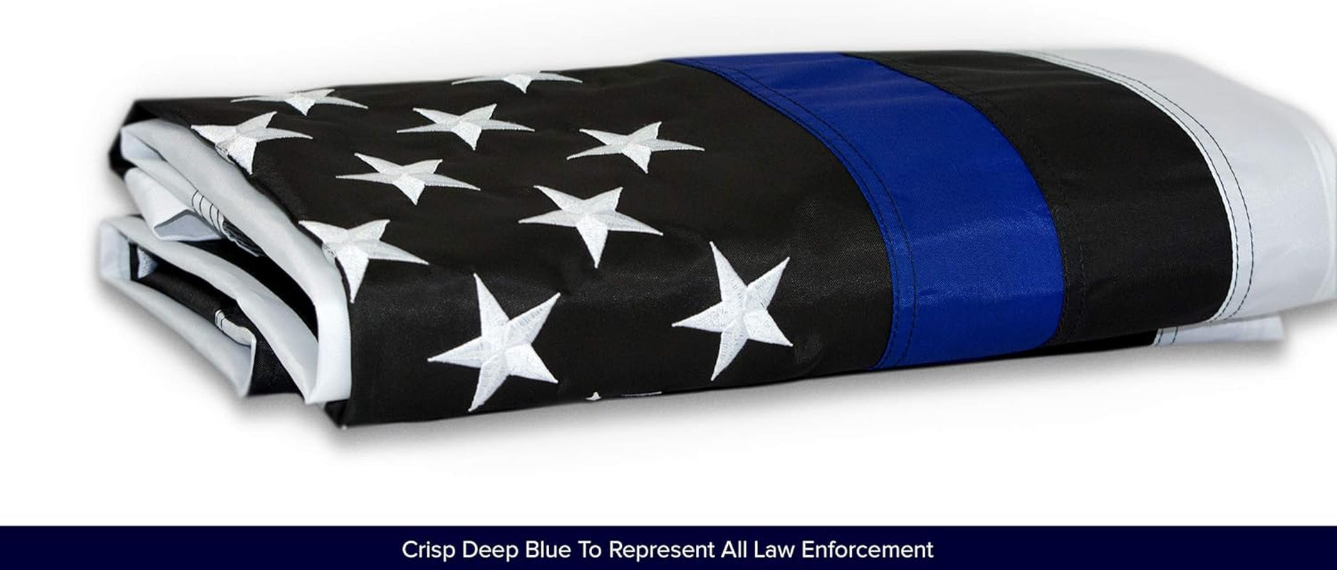 Thin Blue Line USA Flag 5X8 Ft | Heavy Duty Police Flag | Back the Blue | Blue Lives Matter Flag | Quadruple Stitched Fly End | Durable High-Performance 210D Nylon for High Winds | Brass Grommets