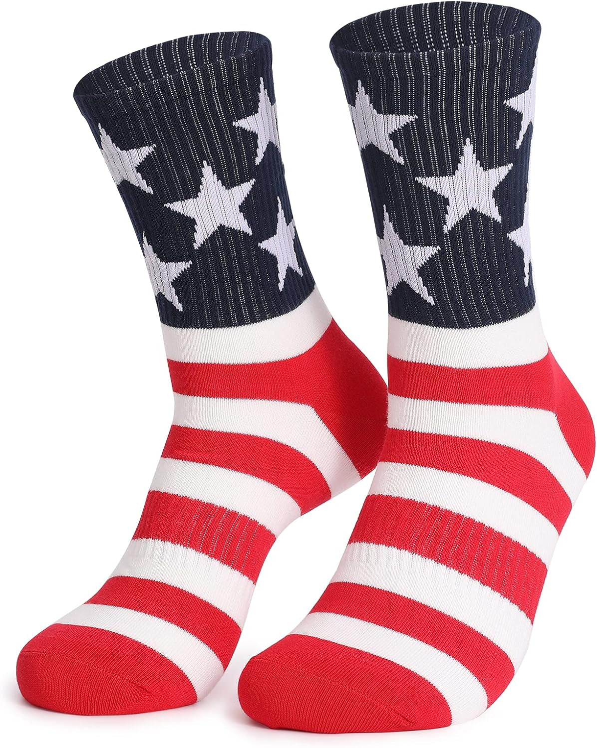 ZXGXLAW American USA Flag Socks Funny Men Women 4Th July Middle Star and Stripe Patriotic Freedom Day Gifts