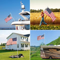 American Flag with Pole - Tangle Free Flagpole Residential or Commerical Kit with Stainless Steel Flag Poles,3X5 Embroidered US Flag for outside House,Porch,Garden,Yard (5FT, White)