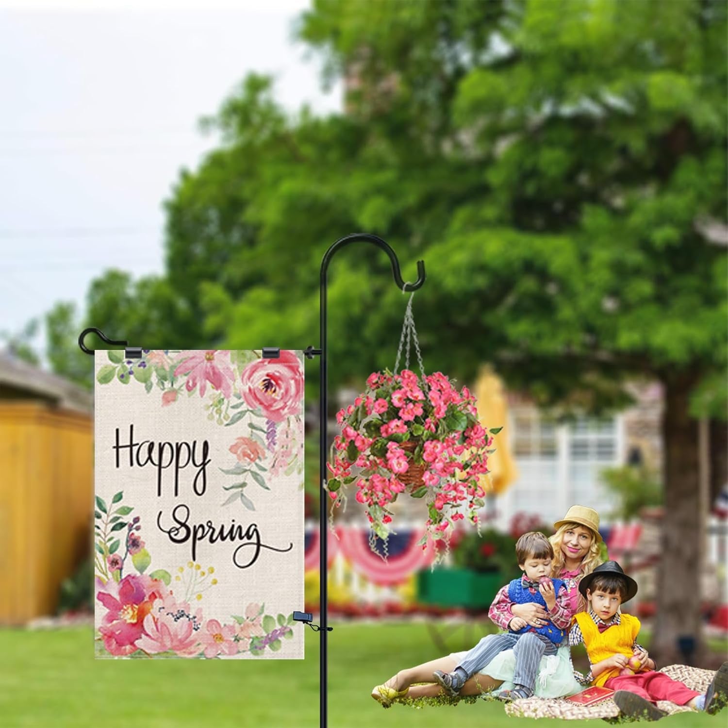 Garden Flag Clips and Stoppers,Tiger Clip and C Clamp(For 6Mm&8Mm Rod),Anti Wind Accessories for Garden Flag Holder