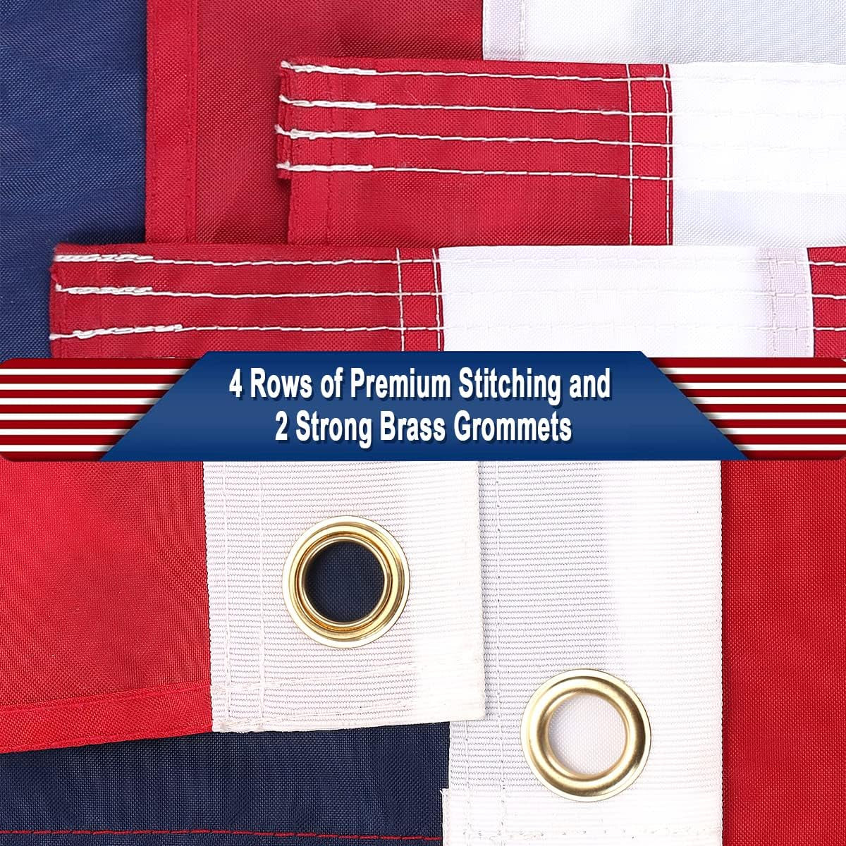 American Flag 2.5X4 FT Outdoor Heavy Duty - Premium USA Flag 2.5X4 Ft - US Flag with Embroidered Stars and Sewn Stripes (Premium 2.5X4 FT USA Flag)