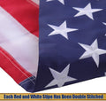 TNS American Flag for Outside, 2.5X4 Ft 160D American Flag Outdoor, Longest Lasting, 100% Made in USA Embroidered Stars Sewn Stripes Brass Grommets Bright Vivid Colors Fade Resistant Flag