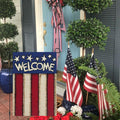 CROWNED BEAUTY 4Th of July Patriotic Garden Flag 12X18 Inch Double Sided for outside Small Burlap USA Independence Day Welcome Yard Flag CF1544-12