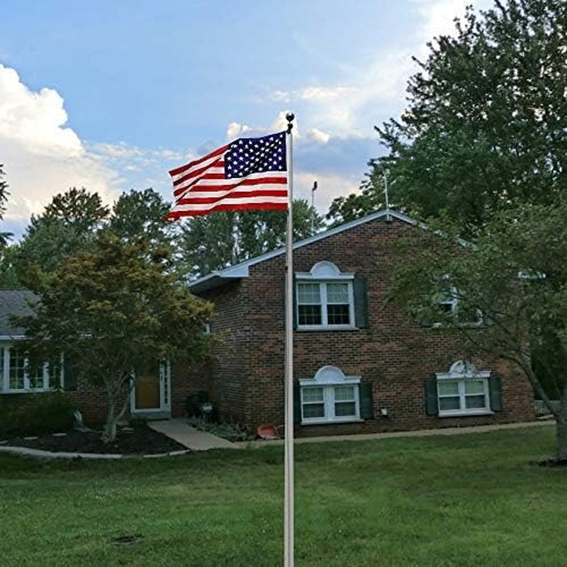 5X3 Ft American Outdoor Flag - US Flag Bright Color and Fade Resistant - Canvas Header and Double Stitched - USA Flags with Brass Grommets (US Flag 2Pc)