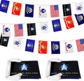 Consummate 2 String USA Military Flags Banner Set All Branches Bunting Flags for Memorial Day,Veterans Day Decorations,60 Feet 42 Flags