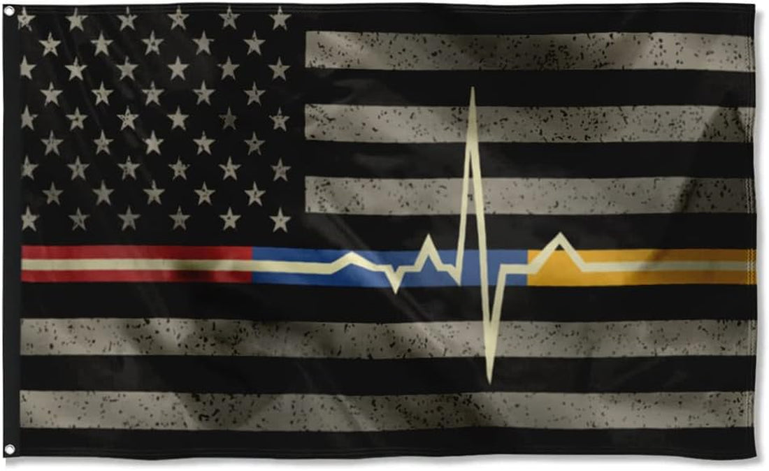 EMS Emergency Medical Service Flag Banner Outdoor Indoor Decoration Flag 3X5Feet Double Stitched Polyester with Brass Grommets