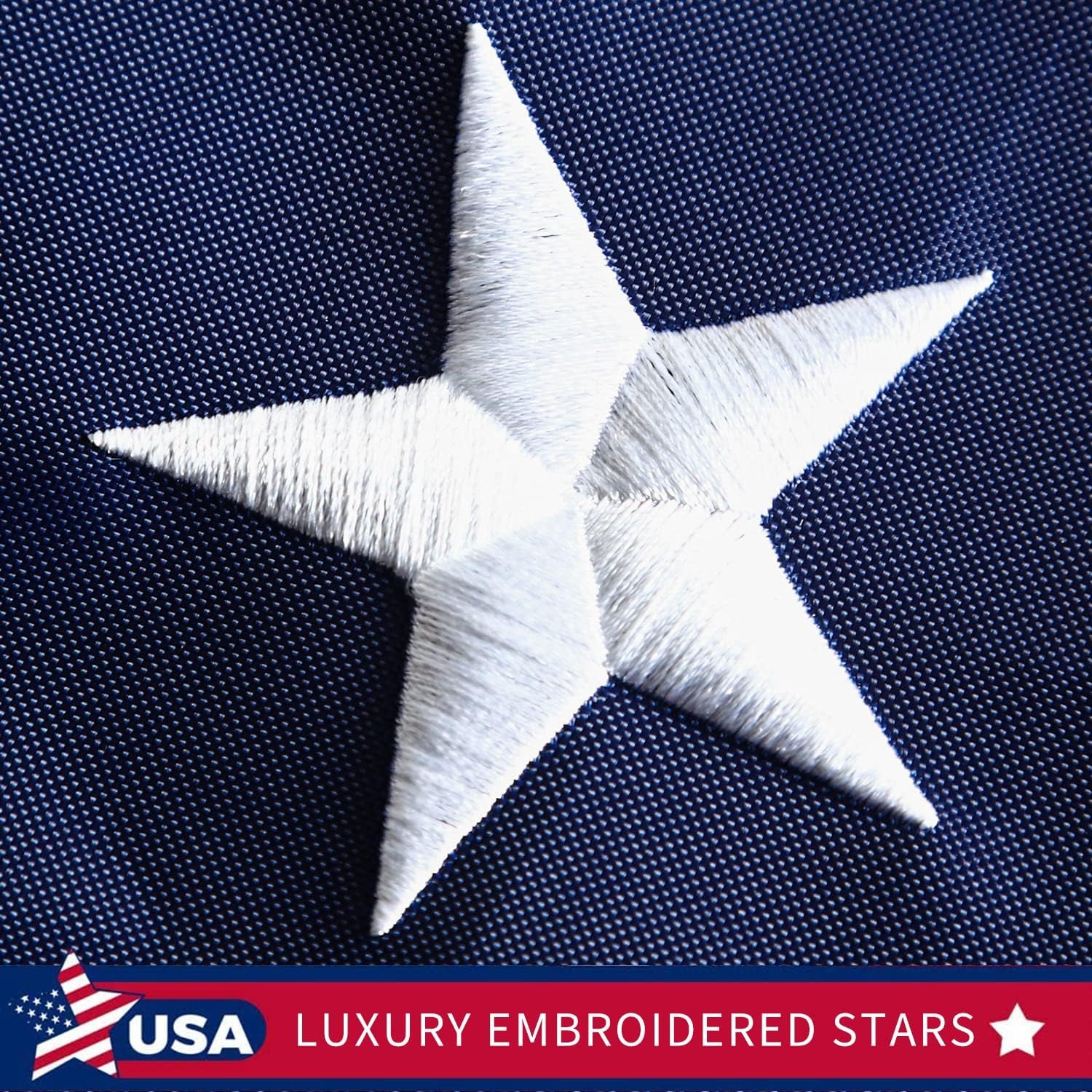 American Flag 3X5 Ft- Embroidered Stars,Sewn Stripes,Durable and Long Lasting Nylon,2 Solid Brass Grommets,Perfect for Outside/Outdoor Use Heavy Duty US USA Flags.