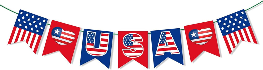 USA Banner, American Independence Day Party Sign Decorations, US Patriotic Theme Supplies, 4Th of July Decor