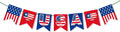 USA Banner, American Independence Day Party Sign Decorations, US Patriotic Theme Supplies, 4Th of July Decor