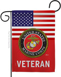 US Marine Corps Veteran Garden House Flag - Set Armed Forces USMC Semper Fi United State American Military Retire Official - Decoration Banner Small Yard Gift Double-Sided Made in USA 28 X 40