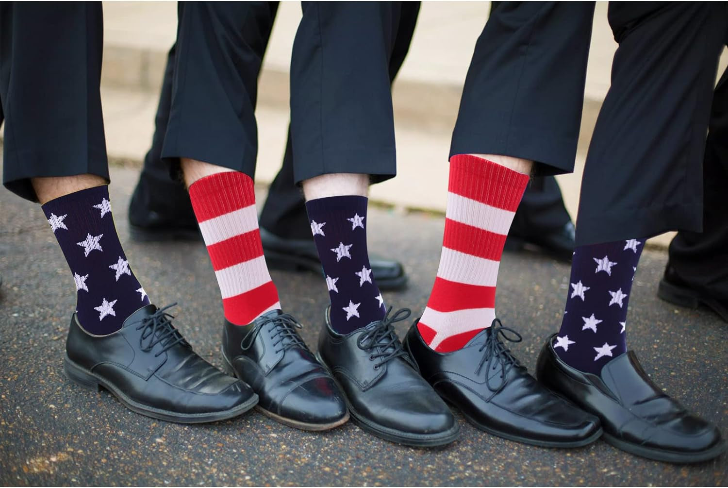 ZXGXLAW American USA Flag Socks Funny Men Women 4Th July Middle Star and Stripe Patriotic Freedom Day Gifts