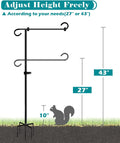 49 Inch Extra Tall Garden Flag Stand Holder Pole with 5 Prong Bases for 12 X 18 outside Fall Yard Flags Décor, Matte Black & 2 Packs