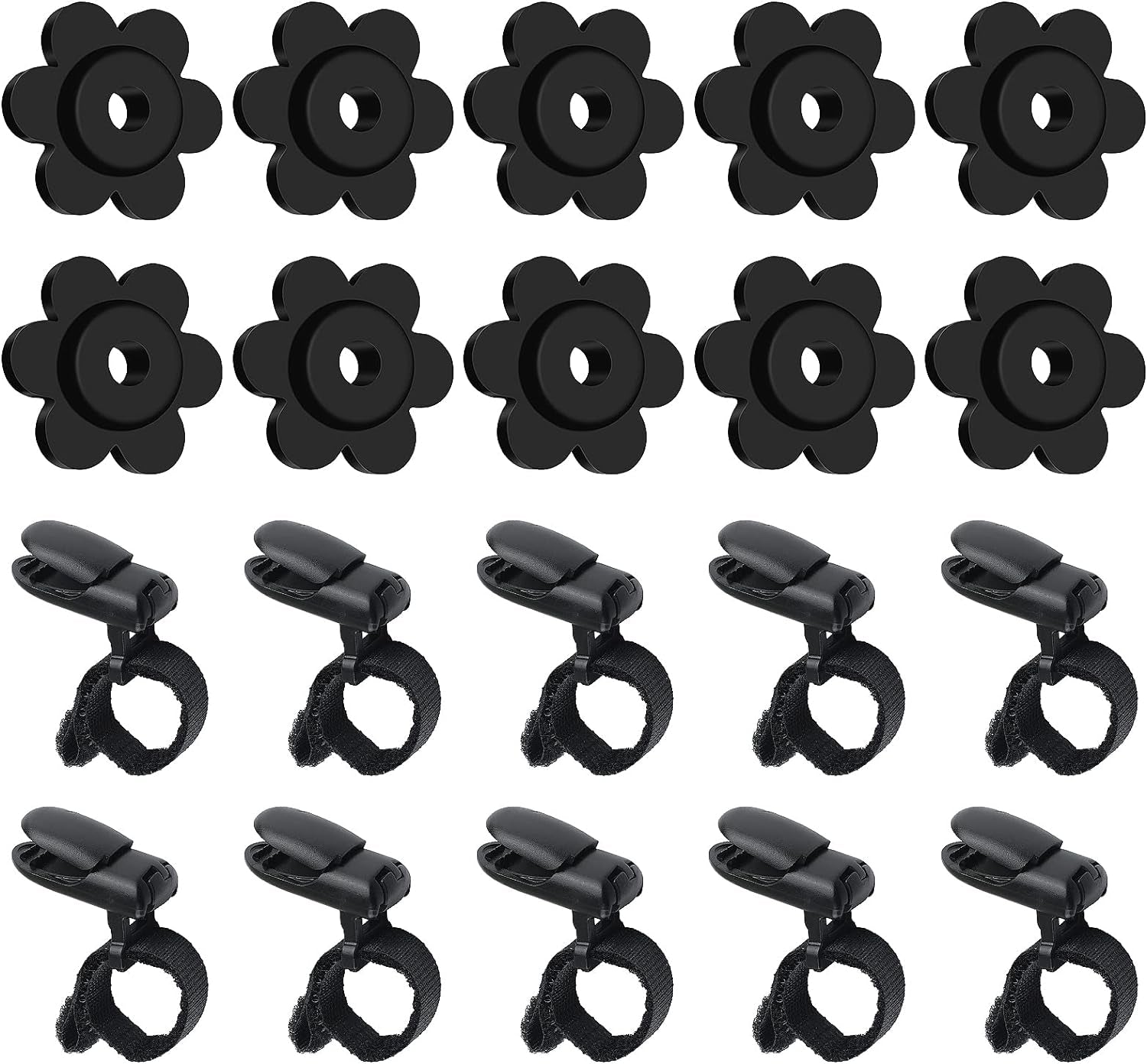 HOOSUN 20 Pack Garden Flag Clips and Stoppers,Tiger Clips for Garden Flag Holders,Garden Flag Rubber Stoppers,Garden Flag Holder Clips for Small Flags,Garden Flag Accessories Decorative Flag Holder