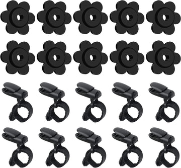 HOOSUN 20 Pack Garden Flag Clips and Stoppers,Tiger Clips for Garden Flag Holders,Garden Flag Rubber Stoppers,Garden Flag Holder Clips for Small Flags,Garden Flag Accessories Decorative Flag Holder