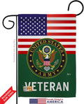 US Army Veteran Garden Flag Set Wall Holder Armed Forces Rangers United State American Military Retire Official Small Decorative Gift Yard House Banner Double-Sided Made in USA 13 X 18.5