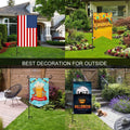 Garden Flag Stand Banner Flagpole, Black Wrought Iron Yard Garden Flag Pole - Holds Flags up to 12.5