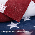 American Flag 3X5 Ft Tearproof Series for Outside, 100% in USA, Longest Lasting, Super Tough Fade Resistant Spun Polyester, High Wind US Outdoor Flags Embroidered Stars, Sewn Stripes, Brass Grommets