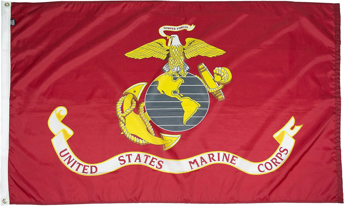 U.S. Marine Corps Nylon Military Flag, Made in the USA, 3X5'