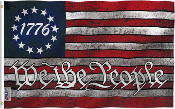 Anley Fly Breeze 3X5 Foot We the People Flag - Canvas Header and Double Stitched - 1776 Vintage Betsy Ross the United States Constitution Flags Polyester with Brass Grommets 3 X 5 Ft