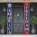 4Th of July Decorations Outdoor Patriotic Memorial Day Decor, Independence Day Veterans Day Labor Day Hanging American Flag and Banner, Stars and Stripes Porch Sign Party Supplies 2024 New Version