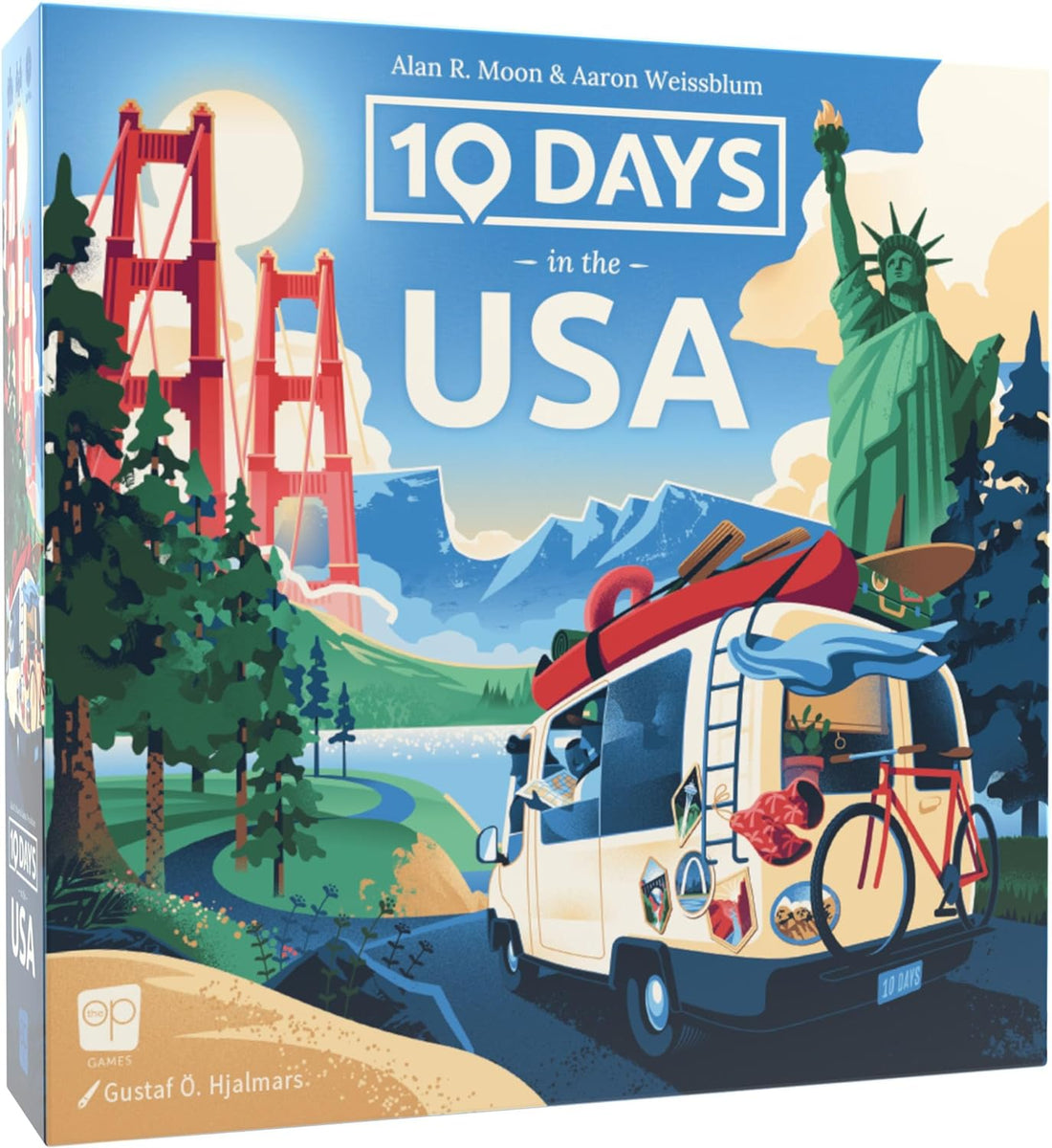 10 Days in the USA | Family Road Trip Board Game for All Ages | Designed by Alan Moon - Designer of Ticket to Ride | 2-4 Players | 30 Min | Ages 8 and Up