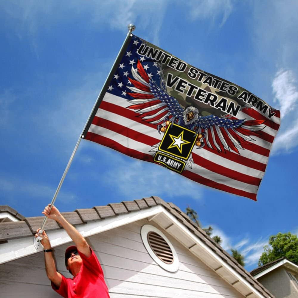 U.S. Army American UNITED STATES Amry Vietnam Veteran Flag - UV Fade Resistant Double Printed and Double Stitched 150D Polyester 3X5Ft Banner (UNITED STATES Amry Veteran)