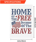 Home of the Free Because of the Brave Garden Flags Double Sided American Flag Use Red Blue Yard Flag 12.5X18 Inch Burlap Banners Home Decorative Outdoor Villa