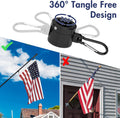 American Flag with Pole - Tangle Free Flagpole Residential or Commerical Kit with Stainless Steel Flag Poles,3X5 Embroidered US Flag for outside House,Porch,Garden,Yard(6 FT, Black)
