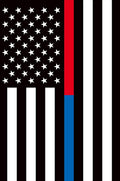 Thin Blue & Red Line Garden Flag Police Firefighter Patriotic 12.5