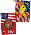 US Marine Corps Veteran House Flag - Pack Armed Forces USMC Semper Fi United State American Military Retire Official Support Our Troops - Banner Small Garden Yard Gift Double-Sided 28 X 40