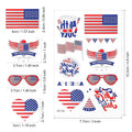 4Th of July Temporary Tattoos, Metallic USA Fourth of July Patriotic Tattoos | American Flag Red White and Blue Face Tattoo Stickers, Independence Day Memorial Day Party Accessories Decoration
