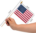 12 Pack Small American Flags Small US Flags/Mini American Flag on Stick 4X6 Inch US American Hand Held Stick Flags with Kid-Safe Spear Top, Polyester Full Color Tear-Resistant Flag