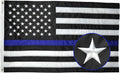 Thin Blue Line Flag, Police Flag, American Flag, Police Flag, Honoring Law Enforcement Officers, Embroidered Stars Sewn Stripes, Blue Thin Line