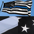 Thin Blue Line Flag, Police Flag, American Flag, Police Flag, Honoring Law Enforcement Officers, Embroidered Stars Sewn Stripes, Blue Thin Line