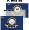 US Navy Emblem Flag 3X5 Outdoor Double Sided - Heavy Duty Polyester United State Navy Naval Military Flags with 2 Brass Grommets 4 Rows Stitched 3X5Ft