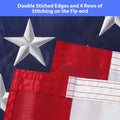 American Flag 3X5 Ft 100% in USA, Thicken American Flags for outside 3X5, Heavy Duty Durable US Flag, Fade Resistant American Flags for Outside, USA Flag with Embroidered Stars